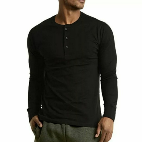 MEN'S 3 BUTTON LONG SLEEVE HENLEY - White - Picture 2 of 9